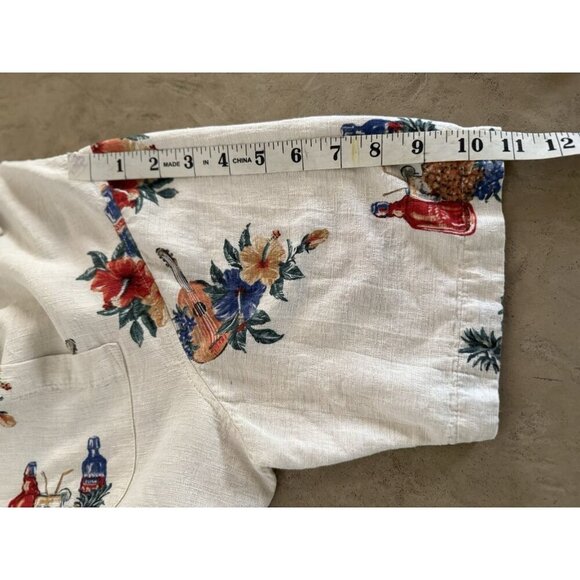 Batik Bay Men’s Hawaiian Shirt Size L Silk Blend luau tropical pineapple guitar - Picture 6 of 11